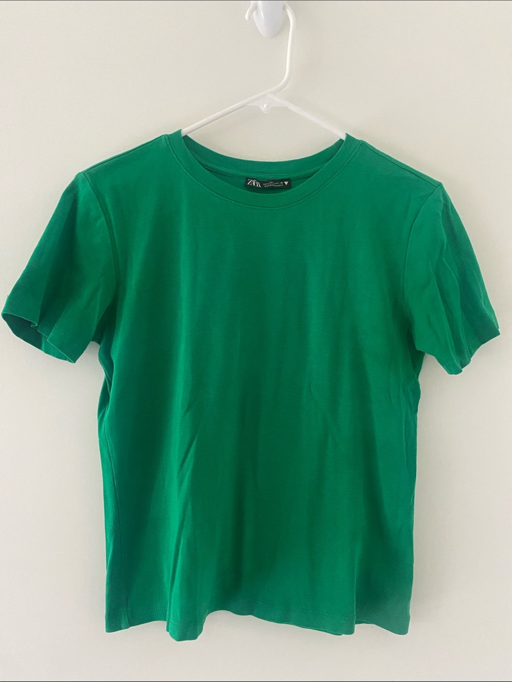 Zara Women’s Basic Crew Neck Short Sleeve Tee/T-Shirt Kelly Green L (Runs Small)